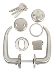 HOME It® dørgrebssæt til hoveddør, rustfrit stål