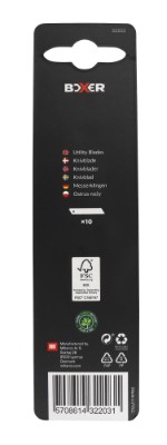 Knivblade 18mm. 10stk. CARBON SK2 bræk a’