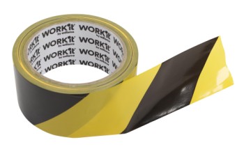 Home it Work® afspærringsbånd 0,3 x 50 mm x 80 meter gul/sort
