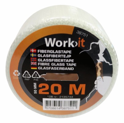 Work>it® glasfibertape 50 mm × 20 meter