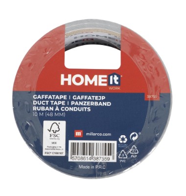 Home it Work ® gaffatape 48 mm × 10 meter grå