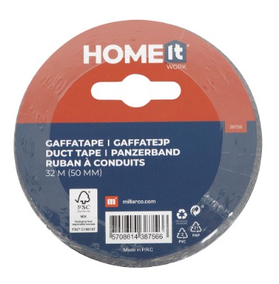 Home it Work ® gaffatape 50 mm × 32 meter sort