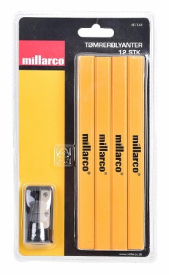 Millarco® tømrerblyanter med spidser 12 stk