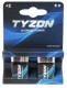 Tyzon 9 V super-alkalinebatteri, 2-pak