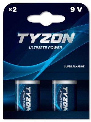 Tyzon 9 V super-alkalinebatteri, 2-pak