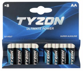 Tyzon AA-alkaline-batterier 1,5 volt, 8 stk.