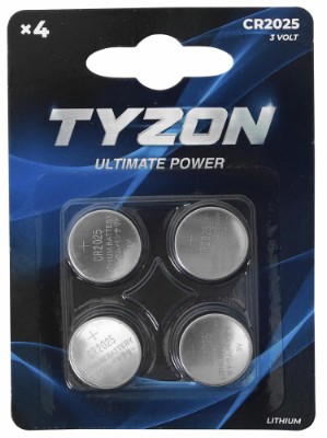 Tyzon CR2025 lithium-batterier 4-pak