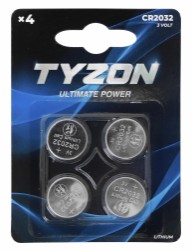 Tyzon CR2032 lithium-batterier 4-pak