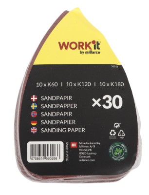 Work it by millarco® slibepapir til slibemus 140 × 140 × 140 mm 30 stk.