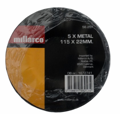 Millarco® Skæreskiver 115 x 22 - 5 stk. stål