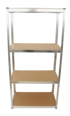 Stålreol, 4 hylder, 175 kg, galvaniseret