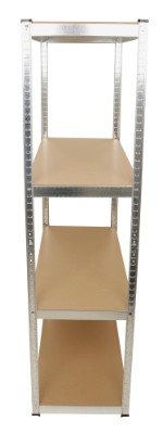 Stålreol, 4 hylder, 175 kg, galvaniseret