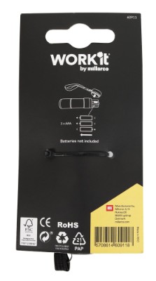 Work it by millarco® LED lommelygte 70 Lumen / 15 meter