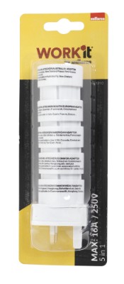 Work it by millarco® rejseadapter 5 i 1