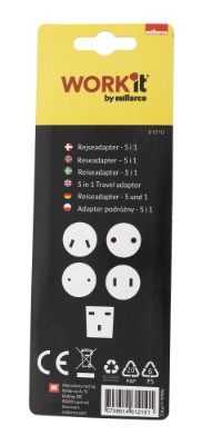 Work it by millarco® rejseadapter 5 i 1