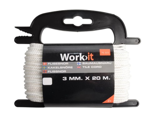Work>it® flisesnor 3 mm. 20 m. hvid