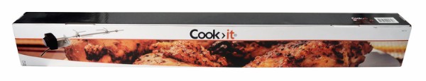 Cook>it® rotisseri 3, 4 og 5 brænders gasgrill med 10×10 mm spyd rustfrit