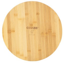 Cozze® pizzaskærebræt Ø350 x 15mm Bambus træ