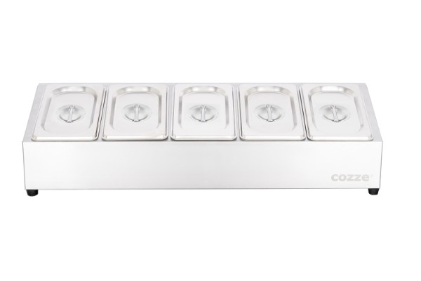 Cozze® Topping station, 5 rum, rustfrit stål