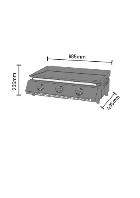 Cozze® G-700 Plancha, 3-brændere, 30mbar