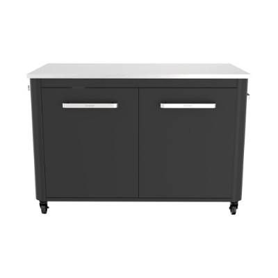 Cozze®udekøkken 120 med rustfrit stålbord, 2 låger og 4 hjul