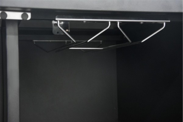 Cozze®udekøkken 120 med rustfrit stålbord, 2 låger og 4 hjul