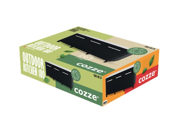 Cozze® Udekøkken 180 med rustfri bordplade
