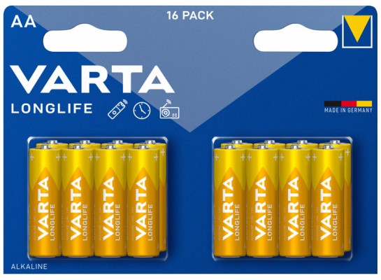 Varta Longlife batterier AA 16 -pak