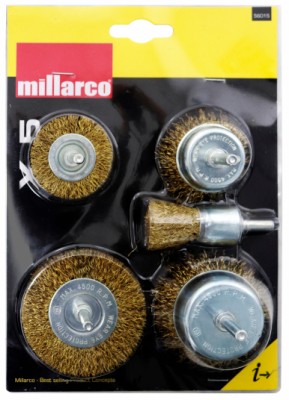 Millarco® stålbørstesæt 5 dele