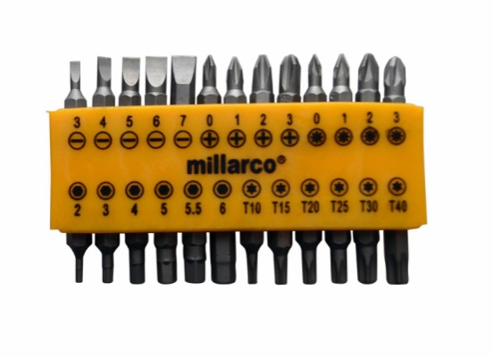Millarco® bitssæt i bælteholder 25 dele