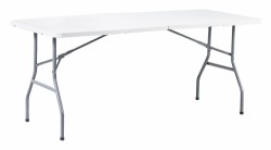 Foldbart bord 180 x 74 x 74 cm hvid/grå
