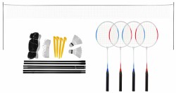 Play>it® badmintonsæt Inkl. net, bold og ketsjere til 4 spillere
